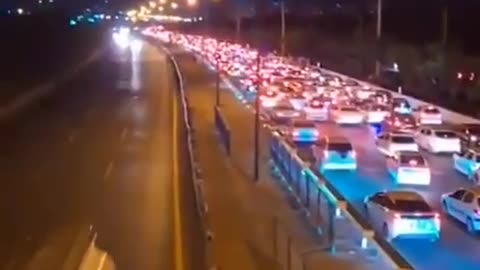 Huge traffic jams. Tehran residents leave the city for fear of another air force attack