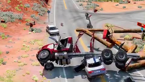 container truck overturns with load