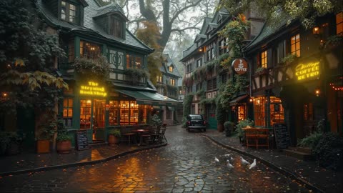 Deep Jazz in an Old Village After the Rain ☕ Cozy Vintage Café Ambience for Relaxation