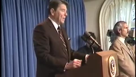 President Reagan’s gives a Press Briefing