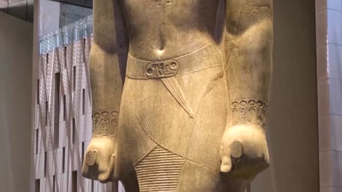 Pharaoh Ramses II's statue greets visitors at the Grand Egyptian Museum, opening November