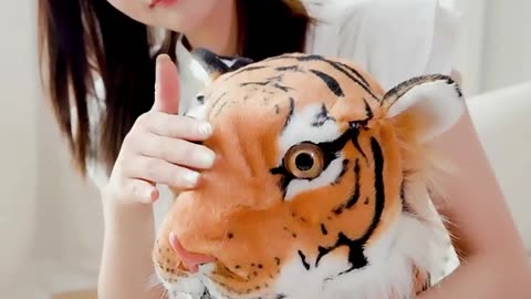 New Sunrise wholesale cheap soft stuffed simulation plush lie prone posture tiger panther