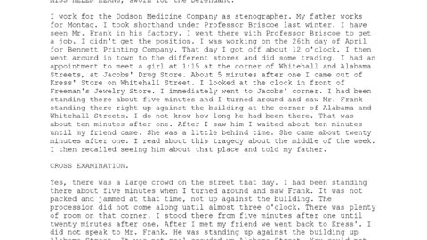 MISS HELEN KERNS, Called as a Witness for the Defense, 52nd to Take the Stand