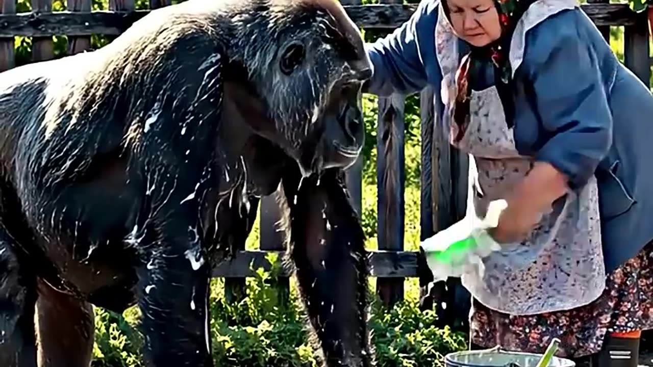 Die Großmutter und ihr Hausgorilla
