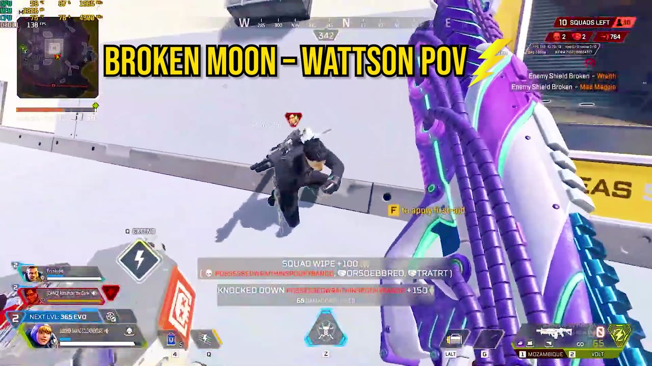 Wattson Wall Jump Outplay ➝ Full Squad Wipe | Apex Legends