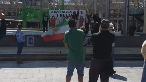Iranian Australian Girl singing in Women, Life, Freedom movement Protest in Perth