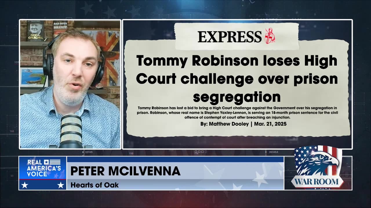 Tommy Robinson’s Life Threatened By Muslim Inmate In Prison, Peter Mcilvenna Reports