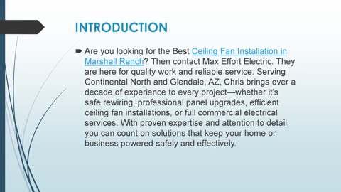 Best Ceiling Fan Installation in Marshall Ranch