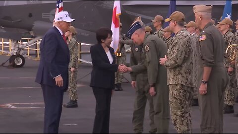 President Trump Participates in a Arrival Ceremony on the USS George Washington