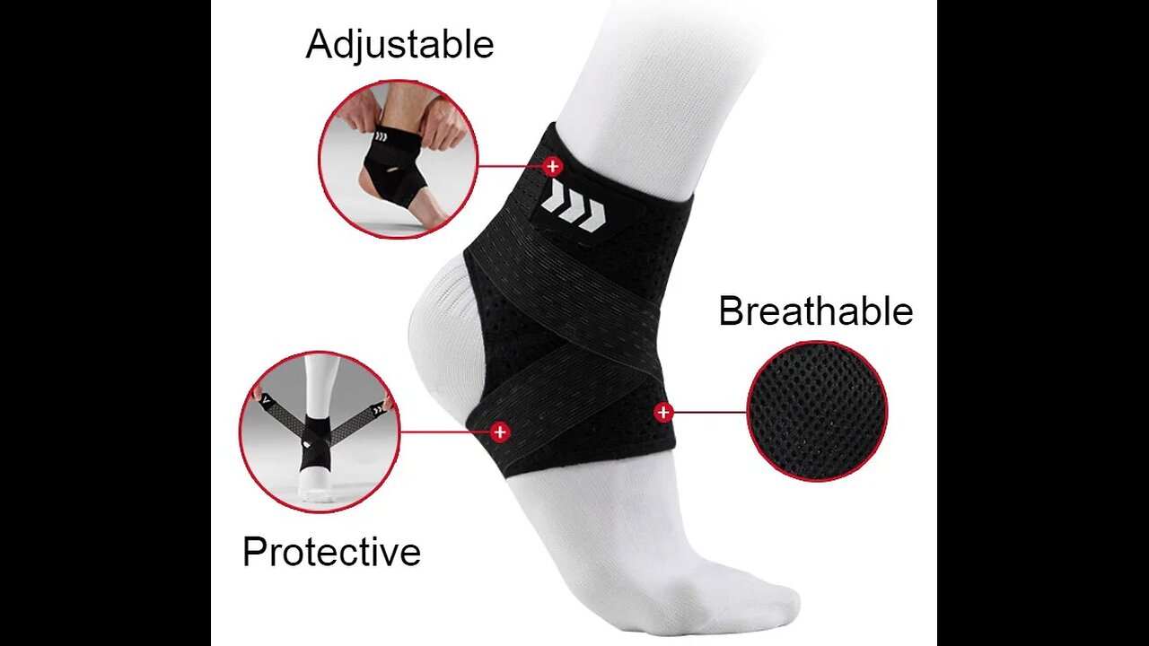 Adjustable & Breathable Ankle Support Brace, with Perfect Ankle Sleeve and Compression Design
