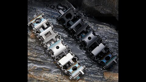 29-in-1 Multifunctional Stainless Steel Watch Strap_Bracelet, with 29 Hidden Practical Tools