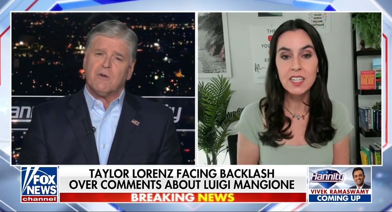 Hannity Battles Taylor Lorenz Over Praising Luigi Mangione