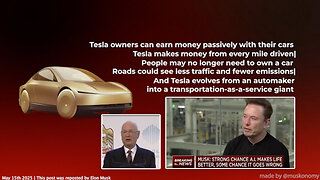 Elon Musk | "I Think Tesla Will Have a ChatGPT Moment. Suddenly 3 Million Cars Will Be Able to Drive Themselves w/ No One." (5/16/2023) + Since 2016 Every Tesla Has Shipped w/ Hardware for Self-Driving | Uber Without Drivers?