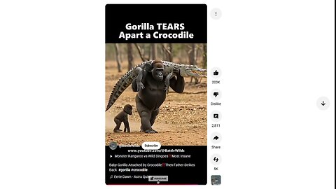 Gorilla tears apart crocodile (for messing with his kid)