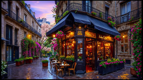 Slow Down & Focus with Soft Jazz Music Ambience at a Paris Café.
