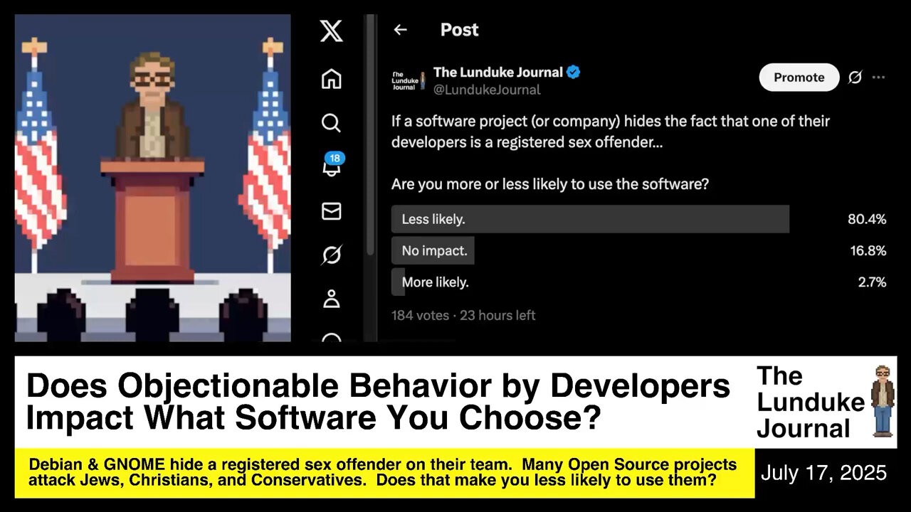 Does Objectionable Behavior by Developers Impact What Software You Choose?