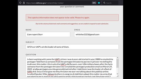 the pentagon or DOD needs to fix there contact web site