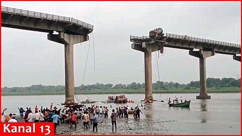Bridge collapse kills nine in India's Gujarat state as trucks and rickshaw plummet into river