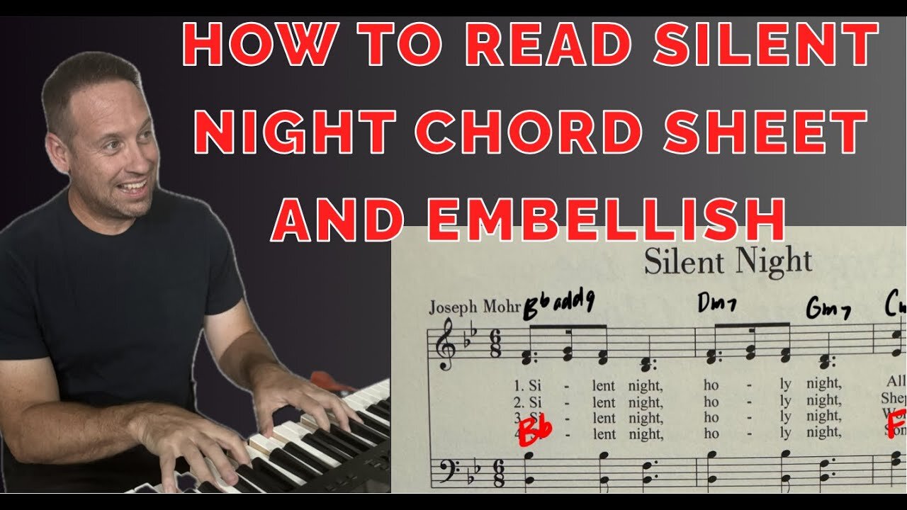 Learn To Play Piano | How To Make A Praise And Worship Chord Sheet From The Hymnal | Silent Night