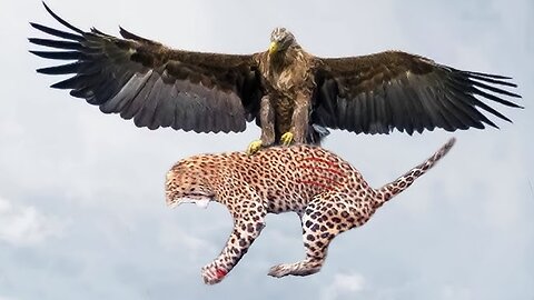 "Incredible Moment: Giant Eagle Lifts Cheetah Off the Ground!"😲😱