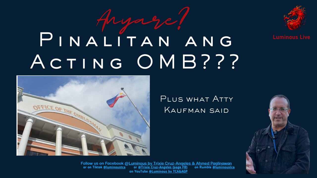 Pinalitan ang Acting OMB? + What Kaufman said