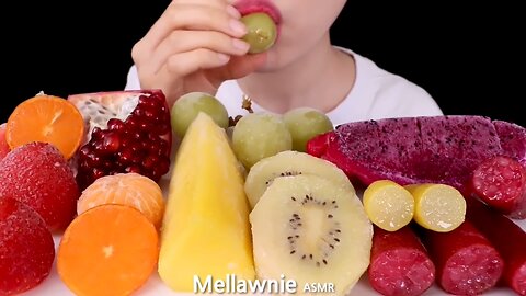 ASMR MUKBANG｜FROZEN FRUITS 얼린과일 핑거라임 STRAWBERRY, FINGER LIME, GRAPE, POMEGRANATE EATING SOUNDS 먹방