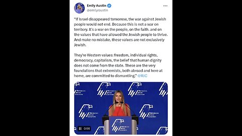 “If Israel disappeared tomorrow, the war against Jewish people would not end.