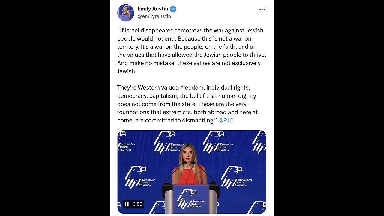 “If Israel disappeared tomorrow, the war against Jewish people would not end.