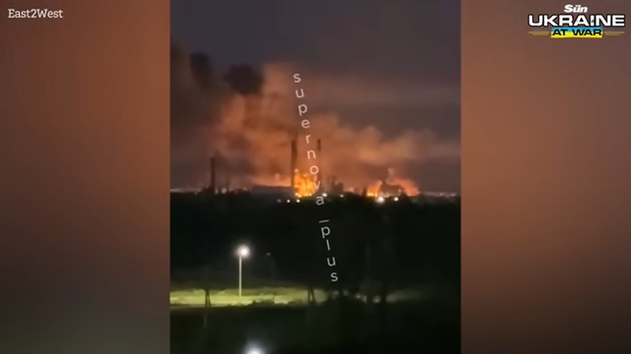 Ukrainian attack drones STRIKE two Russian oil refineries setting them ablaze