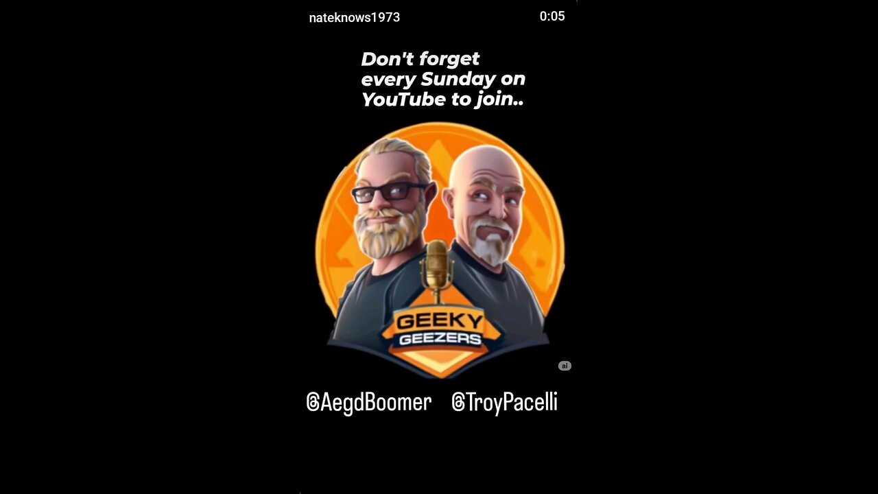 Geeky Geezers every Sunday on YouTube and here on Rumble
