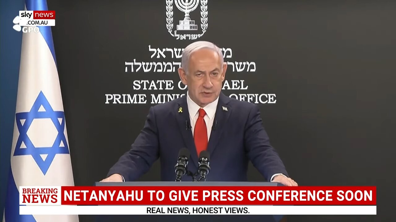 Benjamin Netanyahu delivers address on the war in Gaza