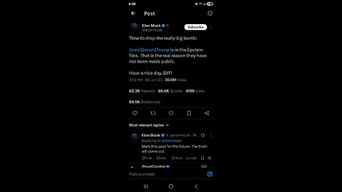 Joseph Martelli Niagara Falls, NY Elon Musk said on X Donald Trump is on the Epstein Files #elonmusk