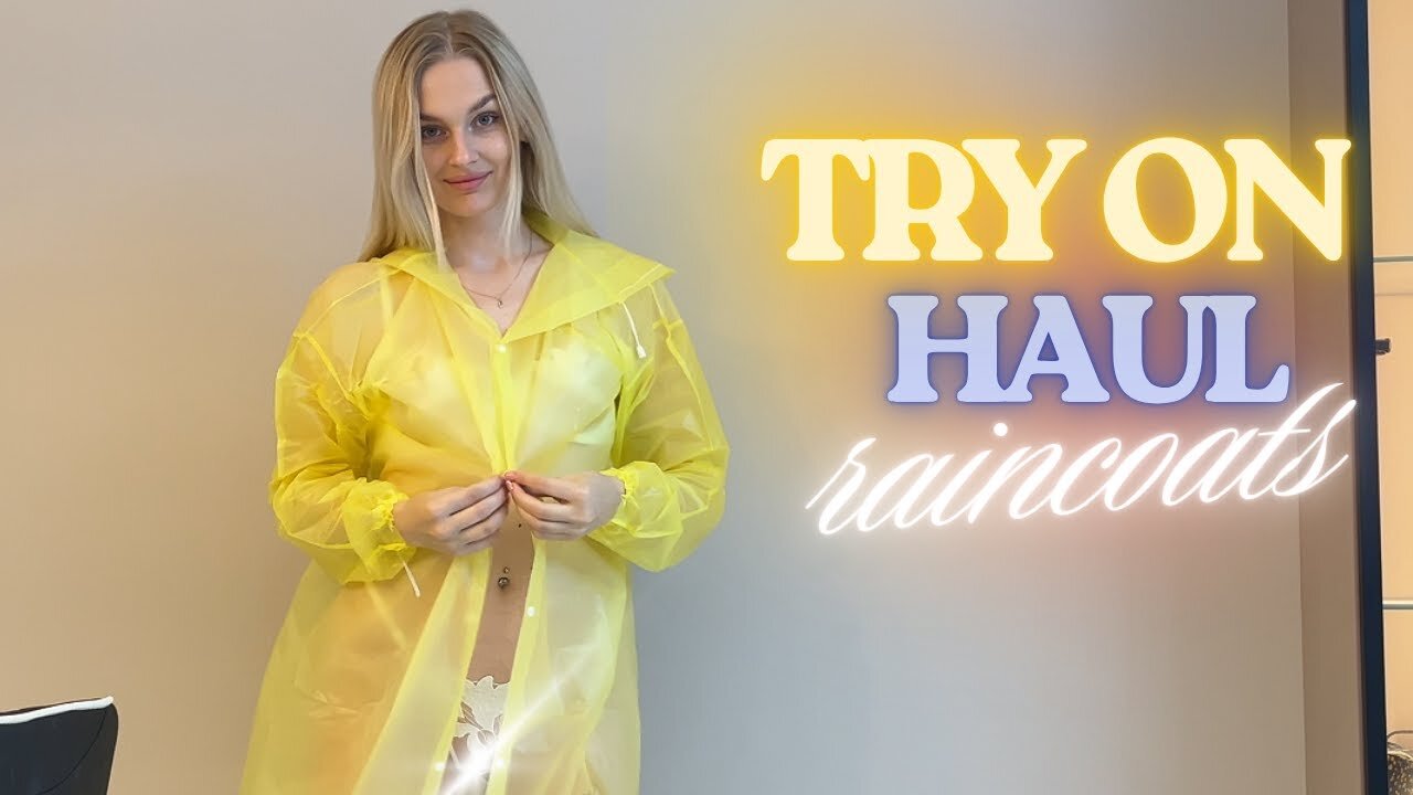 [4K] Yellow Raincoat Try-On | Soft & Bright Rain Aesthetic