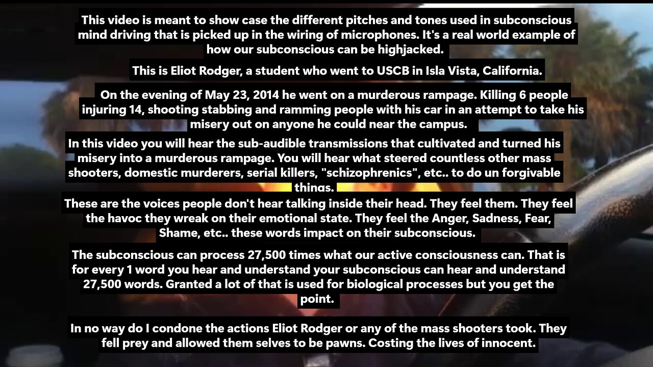 The mysterious voices in mass shooter videos. (Eliot Rodger Video)