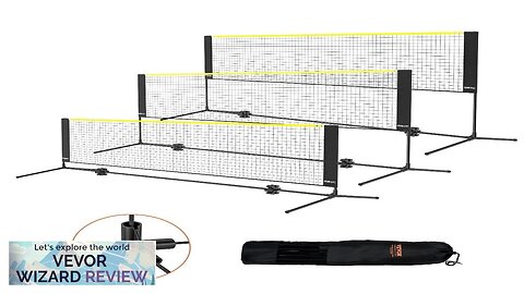 VEVOR Badminton Net Height Adjustable Volleyball Net 10ft Wide Foldable Pickleball Net Review