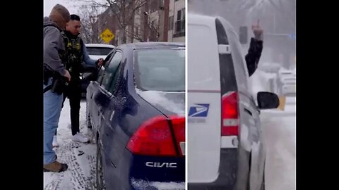 Postal Service driver: “Go home, you f**king losers!” the man yelled & flipped off ICE agents.