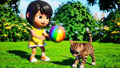 “Playing with Kitty! Fun Day in the Garden 🌸🐾”