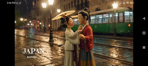 japan raining scene beautiful way enjoy couple