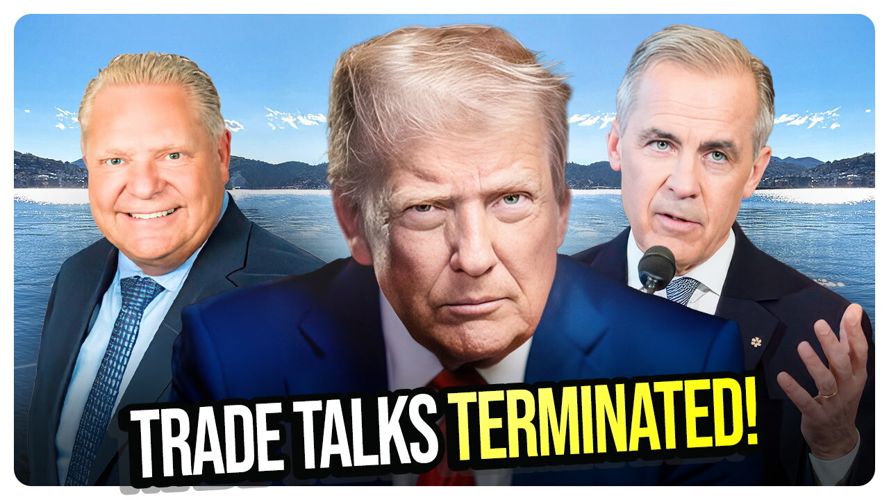 Trump TERMINATES Trade Negotiations with Canada Following “Fake” Anti-Tariff Ronald Reagan Ad!