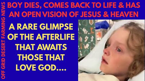WOW !! BOYS RARE GLIMPSE OF HEAVEN AFTER FATAL ACCIDENT, HAS OPEN VISION IN HOSPITAL ROOM