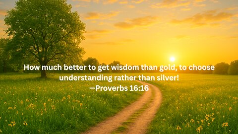 Luminous Proverbs 16:16 I now see there's more