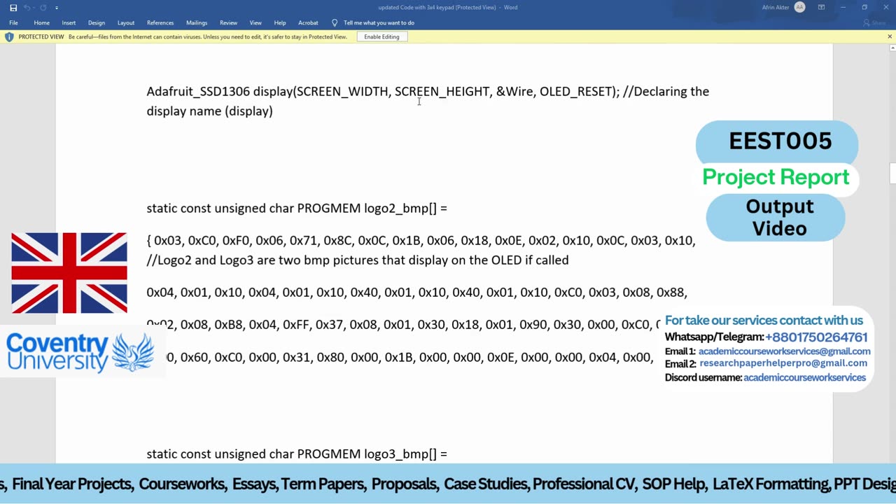 Student Work (Report) | EEST005 Project - IoT Demo & Integration | Coventry University