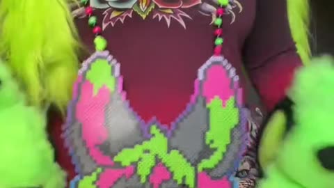 Kewl Kandi badge!!!! 🦇🍉 FURSUIT VIDEO BY @Cigsnvalentines on TikTok #furry #fursuit