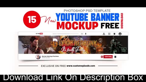YouTube Banner Mockup PSD Free Download - Youtube banner #mockup best website#youtubebanner