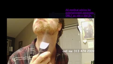 Dr-cross shaves half his beard for a random caller