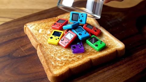 Spreading objects on toast | Game Consoles Edition #oddlysatisfying #ai #asmrtiktoks #asmr