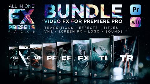 FX Presets Bundle for Premiere Pro - Transitions, Titles, Effects, Broadcast & ai