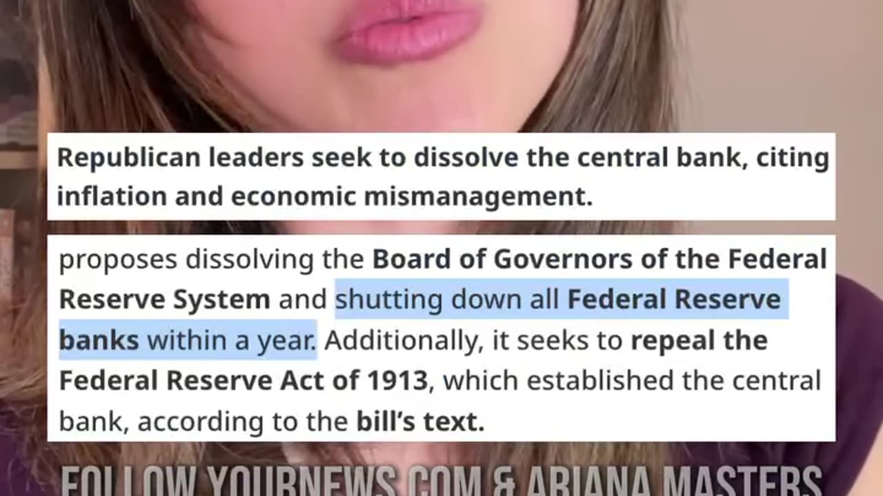 Politics - 2025 A Bill Back On Table To End The Non Federal Reserve Globalist Criminal Banking