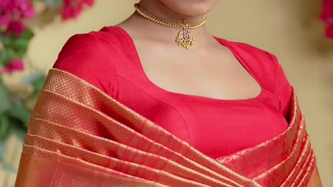 Bridal Kanchipuram Saree in Deep Red #kanjivaramsilksarees #saree #silksaree #kanchipattusarees