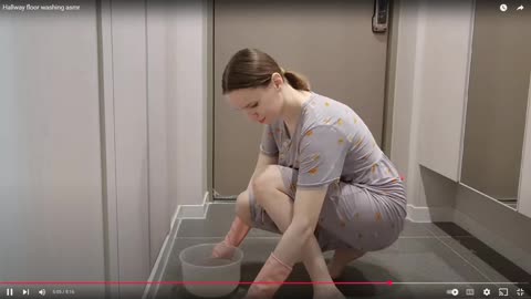Hallway floor washing asmr